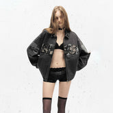 Вышитая джинсовая куртка для мотоцикла